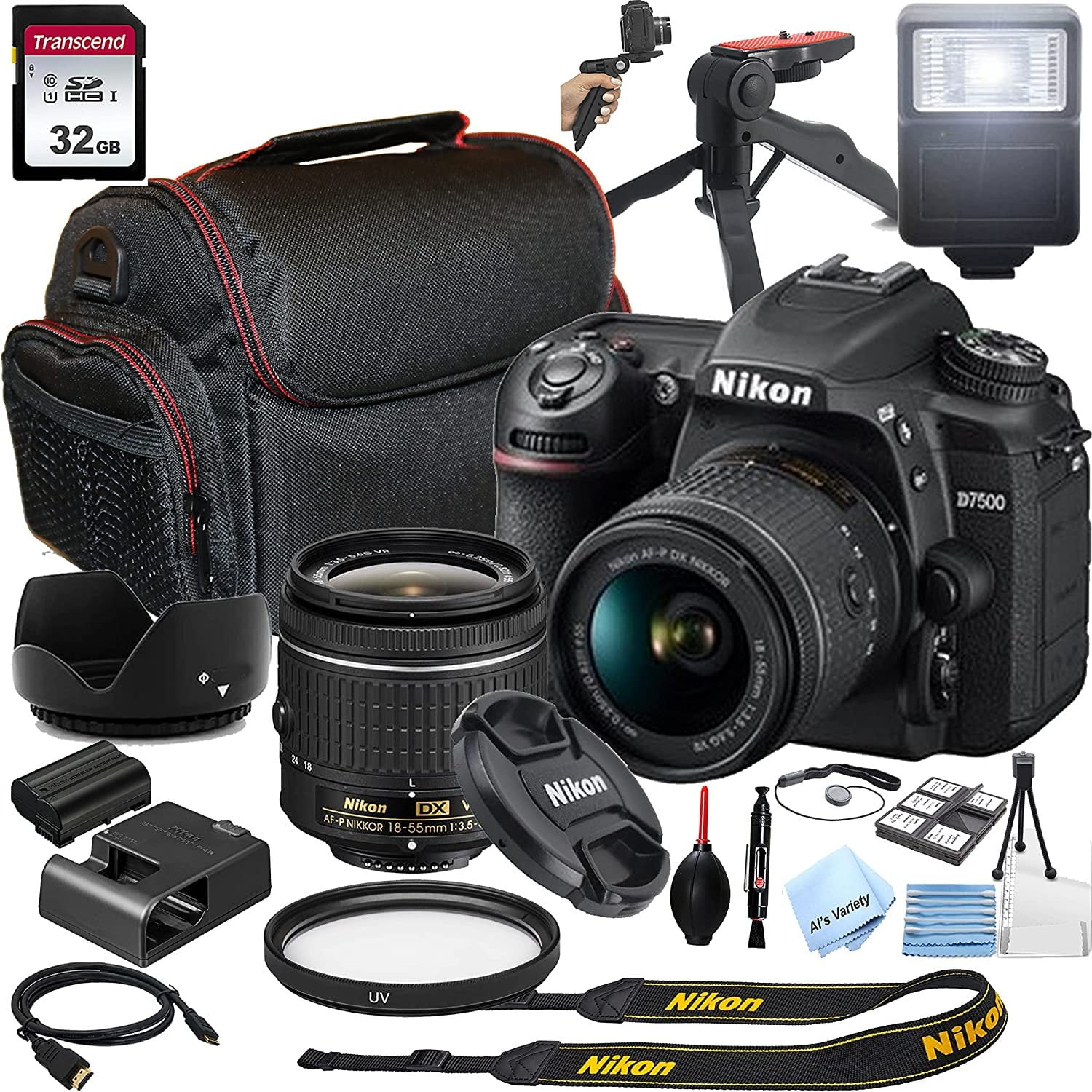 Nikon D5600 DSLR Camera with 18-55mm VR and 70-300mm Lenses + 128GB Card,  Tripod, Flash, and More (20pc Bundle)