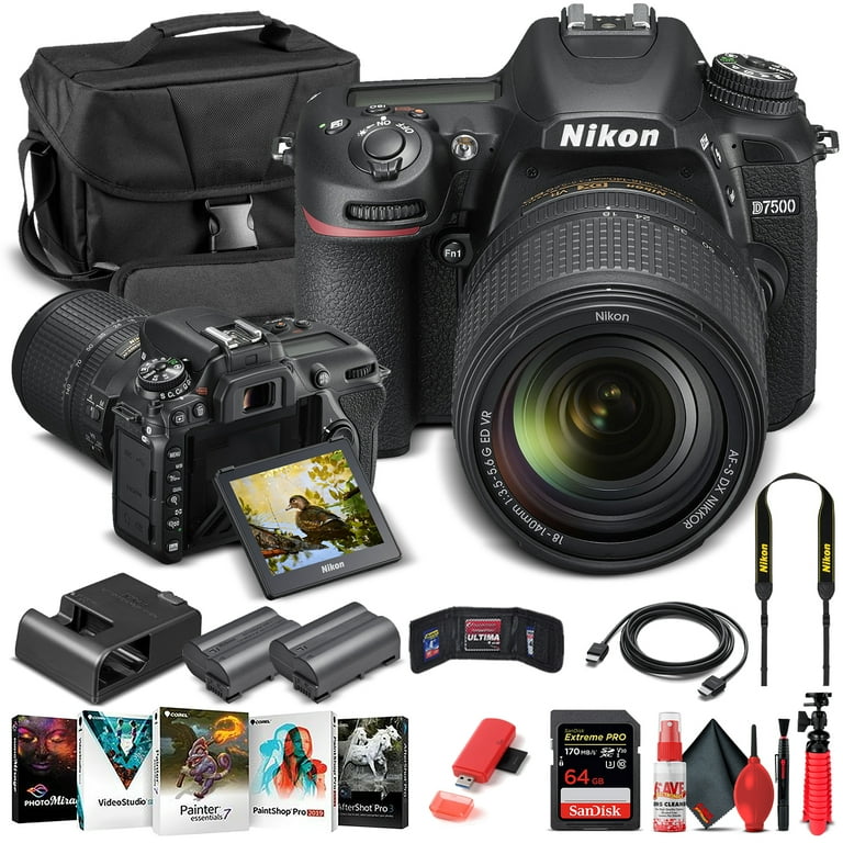 Nikon D7500 DSLR Camera with 18-140mm VR Lens, 20.9MP, 4K