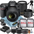 thumbnail image 1 of Nikon D7500 DSLR Camera with 18-140mm + AF FX 50mm Lens + 2 Pcs SanDisk 64GB Memory Cards + Tripod + Wideangle + Flash + ZeeTech Accessory Bundle, 1 of 9