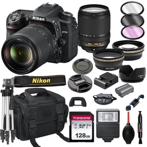 Nikon D7500 DSLR Camera with 18-140mm VR Lens Bundle + 128GB Card, Tripod, Flash, and More 20pc Bundle(International Model)