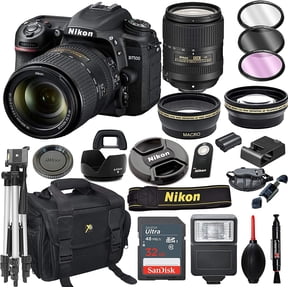 Nikon D7500 DSLR Camera with 18-300mm VR Lens + 32GB Card, Tripod, Flash, and More 20pc Bundle(International Model)