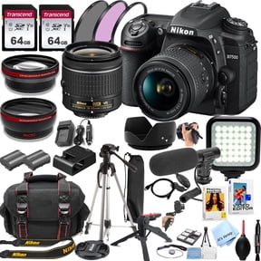 Nikon D7500 DSLR Camera with 18-55mm VR Lens, 128GB SD Card and More, Black, 1 (International Version)