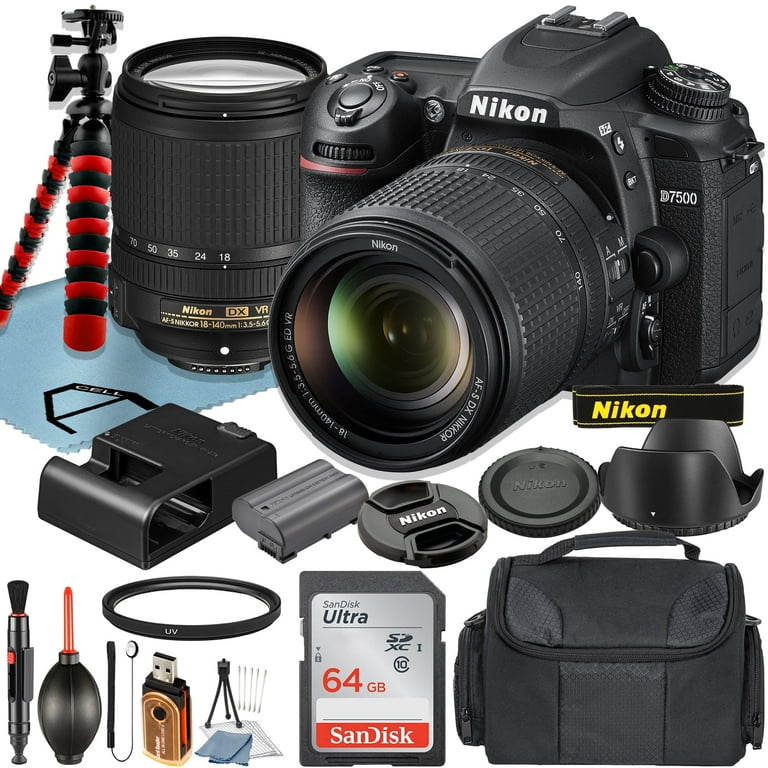 福袋セール DSLR D7500 Nikon Camera, Case Card, 64GB Lens, 18-140mm デジタルカメラ