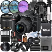 Nikon D7500 DSLR Camera with 18-55mm Lens + 128GB Memory Card + Full Size Tripod + SV Premium Accessory Bundle International Version