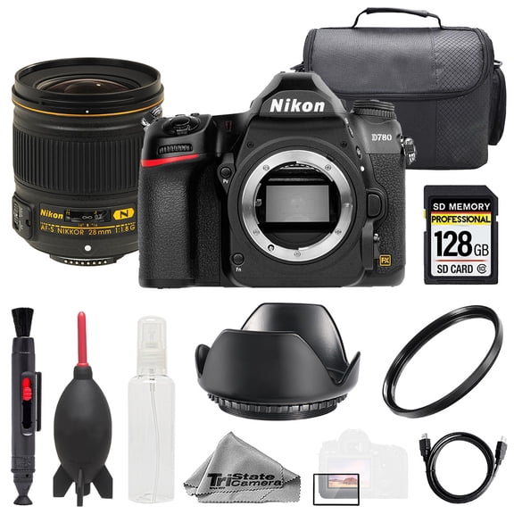 Nikon D780 + AF-S NIKKOR 28mm f/1.8G Lens +128GB+ Bag+ UV Filter- Basic Kit (International Version)