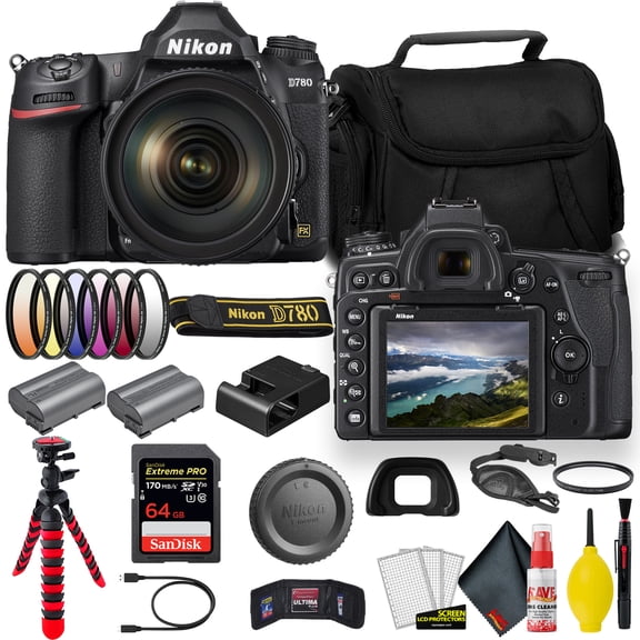 Nikon D780 DSLR Camera 24.5MP Full Frame with 24-120mm Lens 4K Video Bundle (International Model)