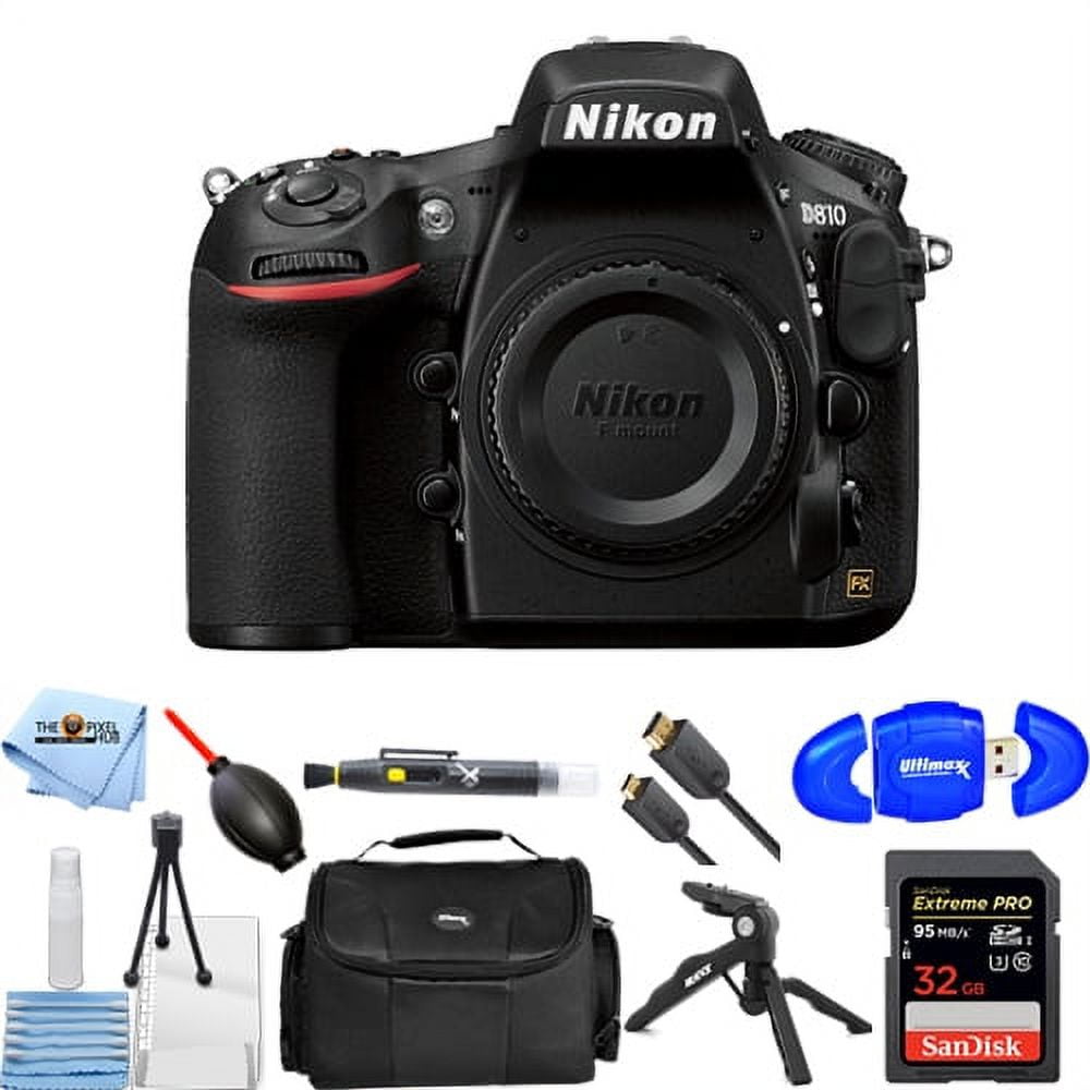 Nikon D810 45.7MP DSLR Camera (Body Only) 1542 - 10PC Accessory Bundle