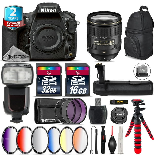 Nikon D810 DSLR Camera + AFS 24120mm VR + Pro Flash + Battery Grip