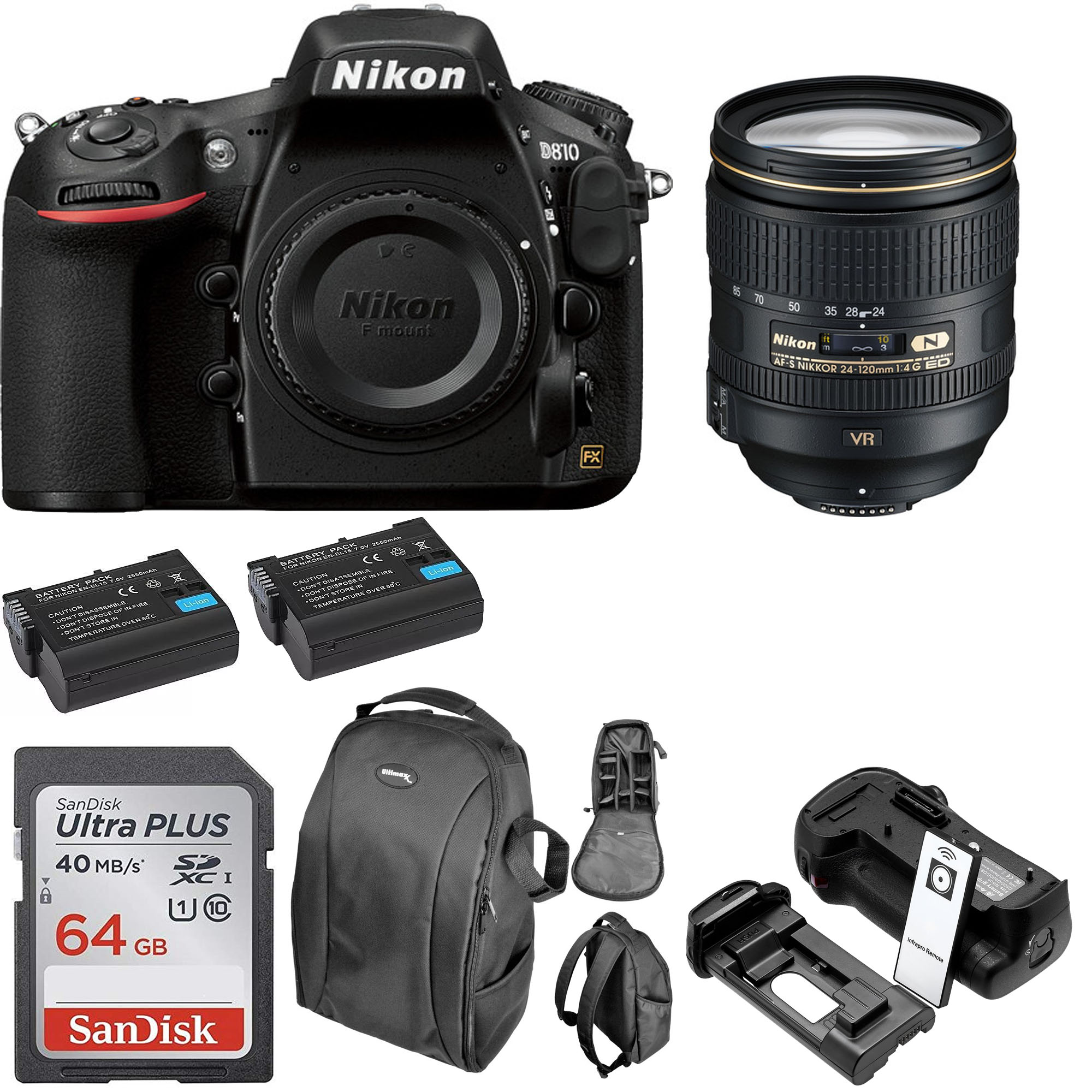 Nikon D810 DSLR Camera with 24:120mm Lens Package USA