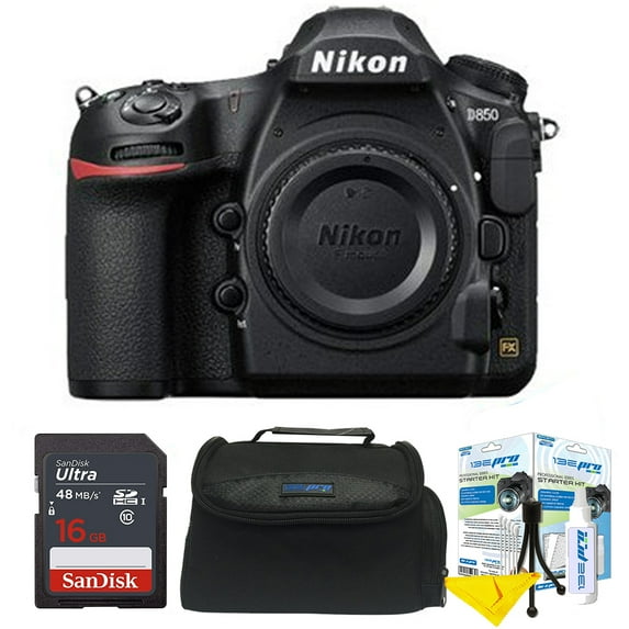 Nikon D850 45.7MP Full-Frame FX-Format Digital SLR Camera (Body Only) + 16GB Bundle