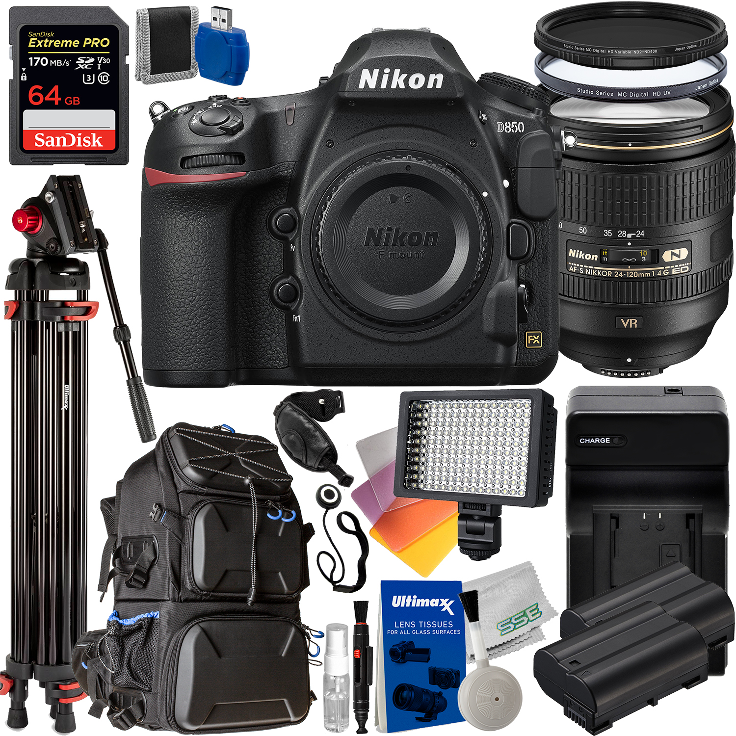 Nikon D850 + Obiettivo 24-120mm: Reflex 45.7MP, 4K, AF 153 Punti Per Professionisti