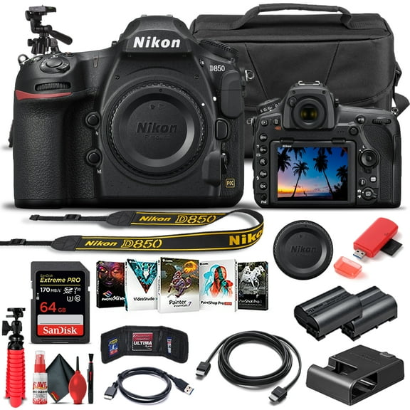 Nikon D850 DSLR Camera Body Only 1585 - Basic Bundle