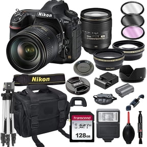 Nikon D850 DSLR Camera with 24-120mm VR Lens Bundle + 128GB Card, Tripod, Flash, and More 20pc Bundle