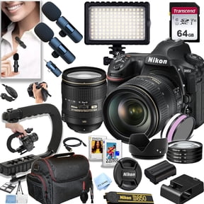 Nikon D850 DSLR Camera with 24-120mm VRand 70-300mm Lens Bundle + 128GB Card, Tripod, Flash, and More 21pc Bundle