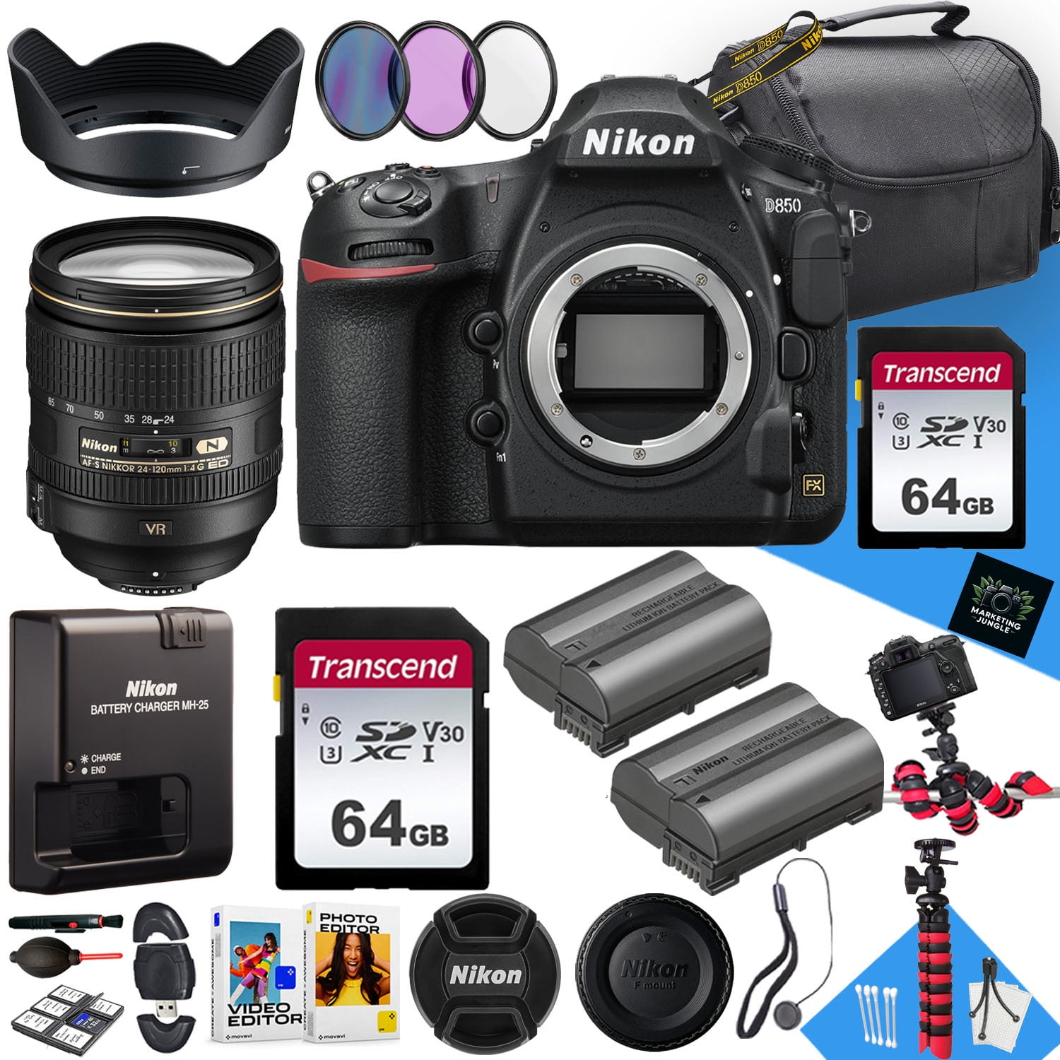 Nikon D850 DSLR Camera 24-120mm Lens Bundle Black – Jar Hearts