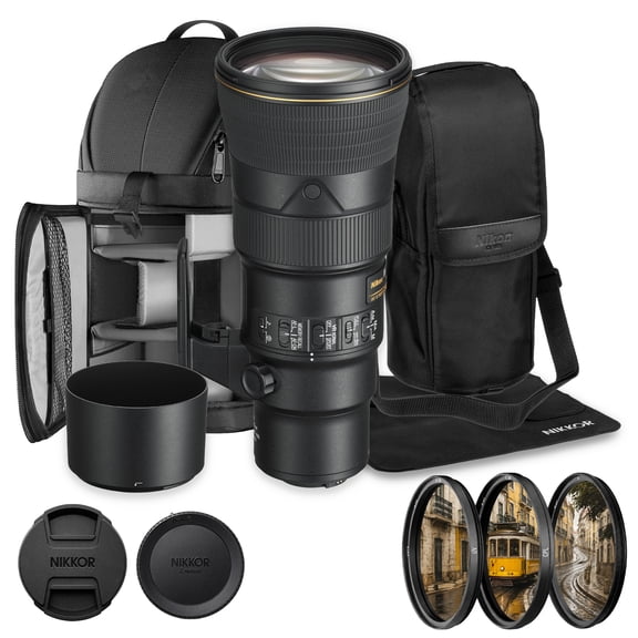 Nikon NIKKOR 500mm f/5.6E PF ED VR | Phase Fresnel Optics, 4.5-Stop VR, Silent Wave Motor AF-S | Wildlife & Sports Super-Telephoto Prime Lens Bundle