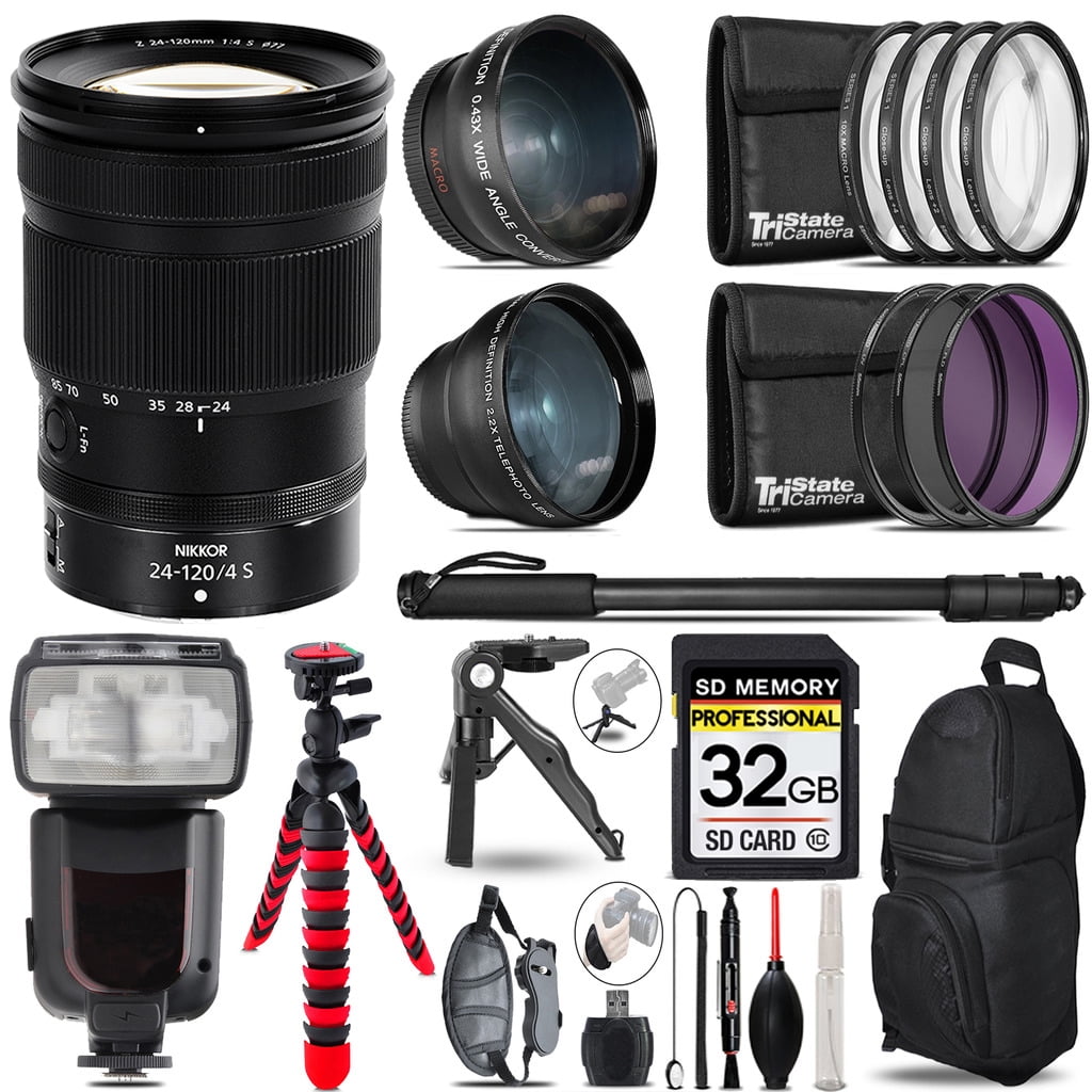 Nikon NIKKOR Z 24-120mm f/4 S Lens - 3 Lens Kit + Professional