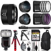Nikon NIKKOR Z 40mm f/2 Lens - 3 Lens Kit + Professional Flash - 32GB Accessory Bundle International Version