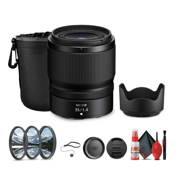 Nikon NIKKOR Z 50mm f/1.4 Mirrorless Camera Lens (Nikon Z) (20128) + Lens Filter Kit + Cleaning Kit + Lens Pouch + Lens Cap