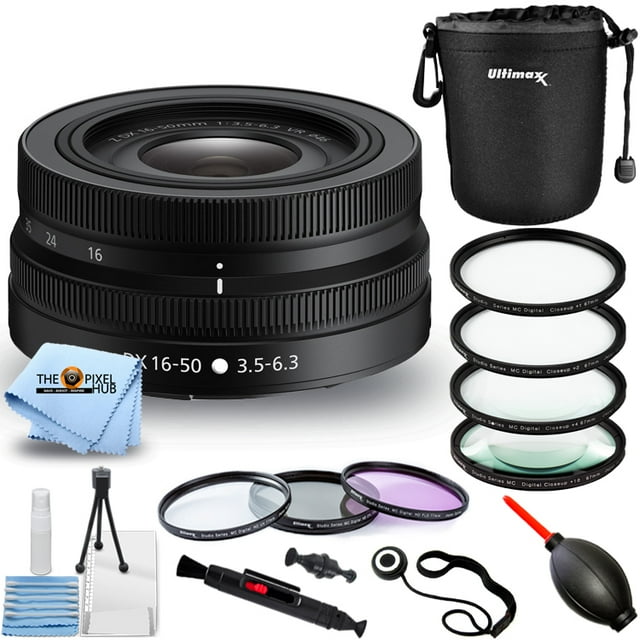 Nikon NIKKOR Z DX 16-50mm f/3.5-6.3 VR Lens 20084 + Macro/Close Up Lenses, FIlter Kit, Lens Pouch and More