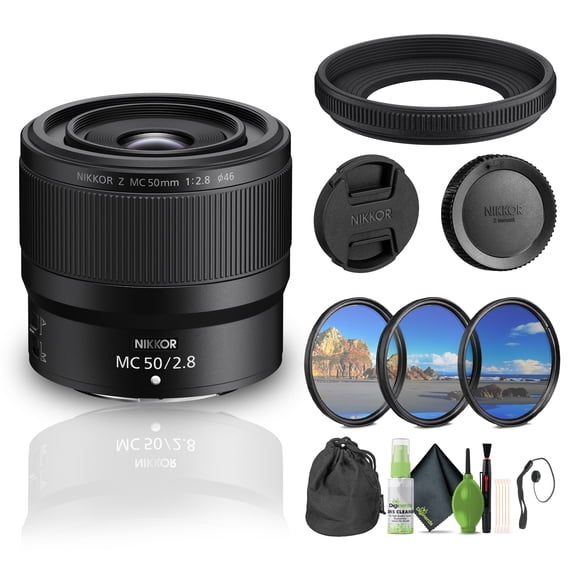 Nikon NIKKOR Z MC 50mm F/2.8 Compact Macro Lens + Cleaning Kit + UV Lens Filter + Lens Cap