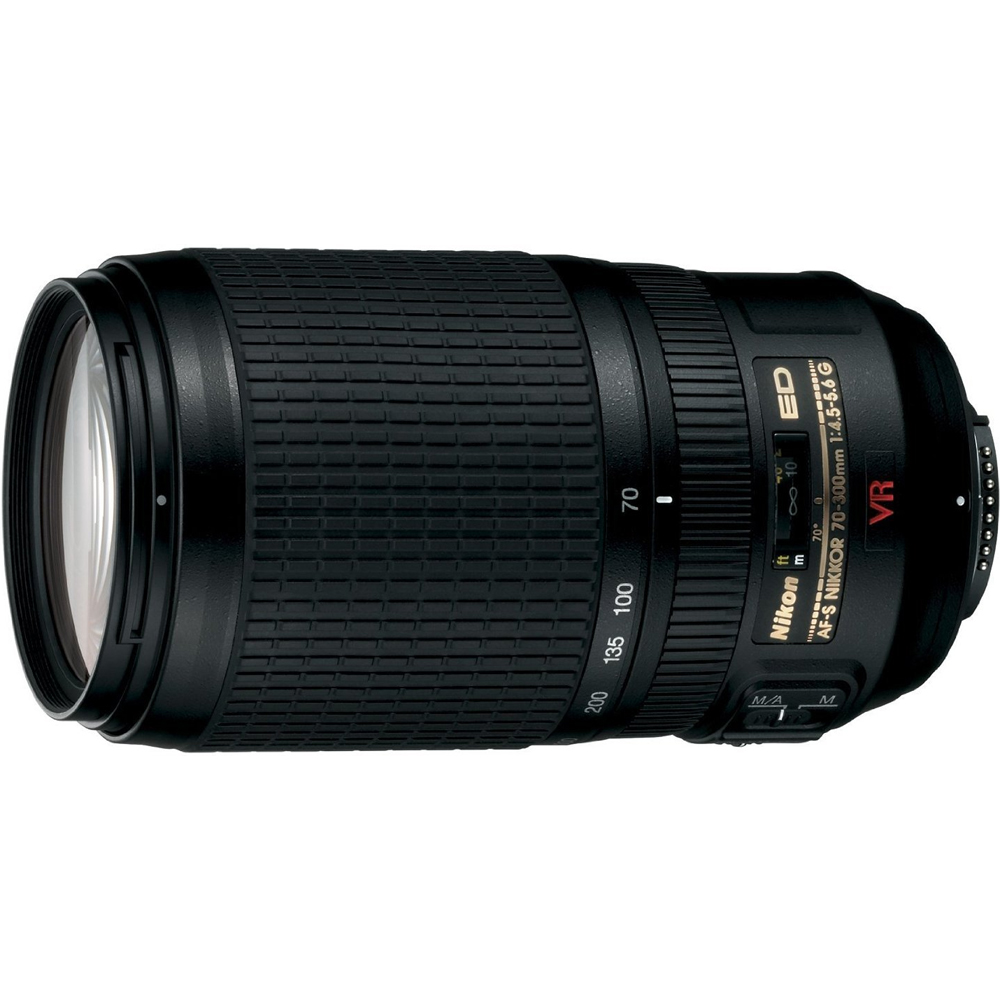Nikon Nikkor 70-300mm Telephoto Zoom Lens features VR image Stabilization f/4.5-5.6G, AF-S, IF-ED (#2161) - image 1 of 10