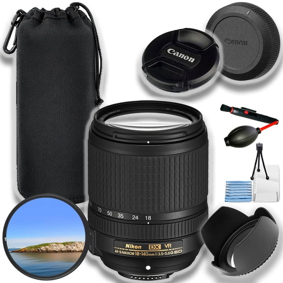 Nikon Nikkor AF-S DX 18-140mm f/3.5-5.6G ED VR (White Box) + Lens Pouch and UV Filter