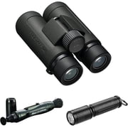 Nikon PROSTAFF P3 8x42 Waterproof Binoculars for Adults with Lens Pen Cleaning System and Flashlight Bundle