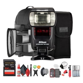 Nikon SB-5000 AF Speedlight Flash Bundle with 64GB SD Card, Backpack, Tripod & Flash Diffuser (International Model)