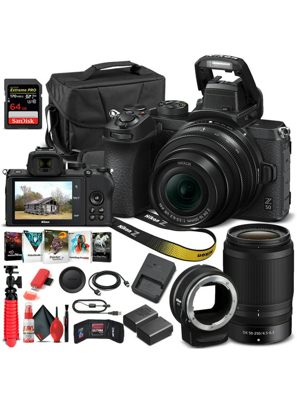 Nikon Z 50 Mirrorless Camera W/16-50mm and Nikon 50-250mm Lenses  - Basic Bundle