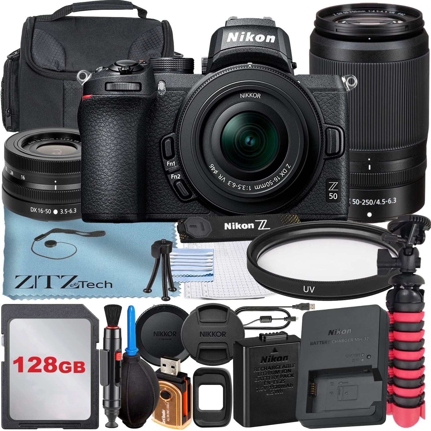Nikon Z 50 Mirrorless Camera with NIKKOR 16-50mm + DX 50-250mm