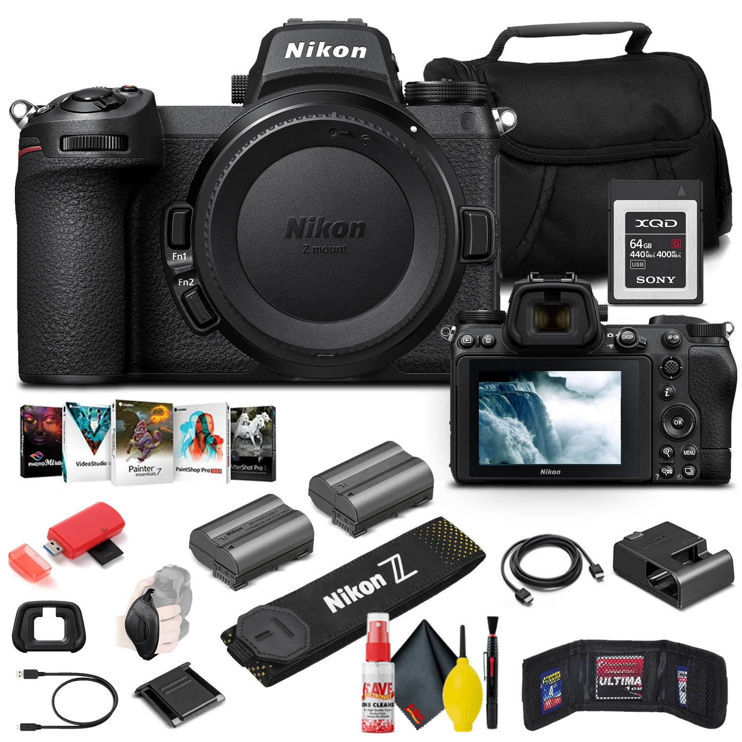 Nikon Z 6II Mirrorless Digital Camera 24.5MP (Body Only) (1659) + 64GB XQD Card + EN-EL15c Battery + Corel Software + Case + HDMI Cable + Card Reader + Hand Strap + More - International Model - image 1 of 7