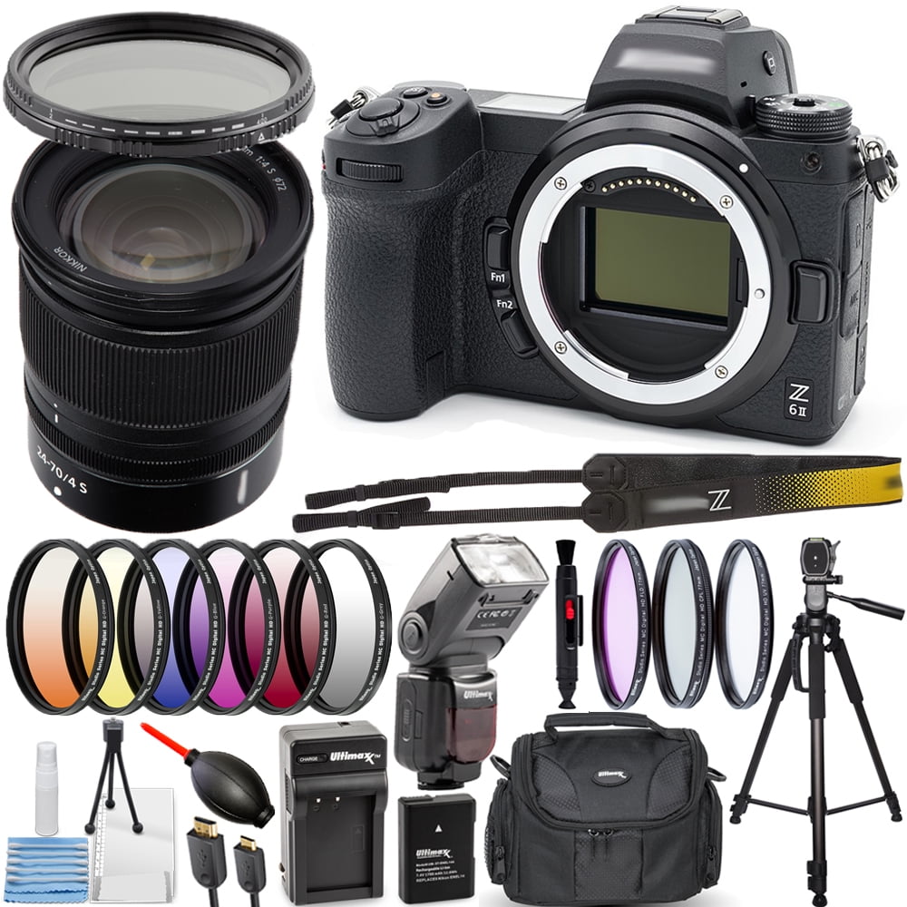 Nikon Z 6II Mirrorless Digital Camera + Z 24-70mm f/4 Lens + iTTL