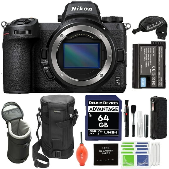 Nikon Z 7II FX-Format Mirrorless Camera Body Black Bundle with Advanced Accessory and Travel Bundle | Z7 II (USA Authorized - Nikon Warranty)