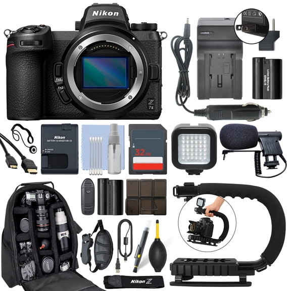 Nikon Z 7II Mirrorless 45.7 MP FX Digital Camera Body + 32GB Pro Video Kit - International Version