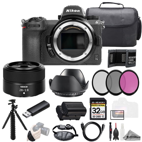 Nikon Z 7II + NIKKOR Z 28mm f/2.8 Lens +32GB + Ext Bat+ 3 PC Filter- Kit (International Version)