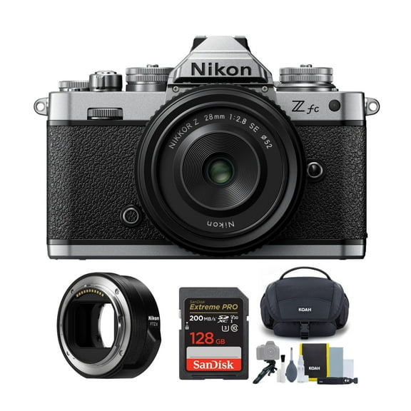 Nikon Z fc Mirrorless Camera with 28mm Lens & FTZII Mount Adapter Deluxe Bundle
