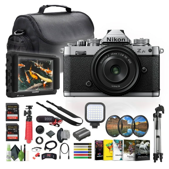 Nikon Z fc Mirrorless Camera with 28mm Lens, 20.9MP APS-C Digital Camera Bundle with Monitor & Microphone (International Model)