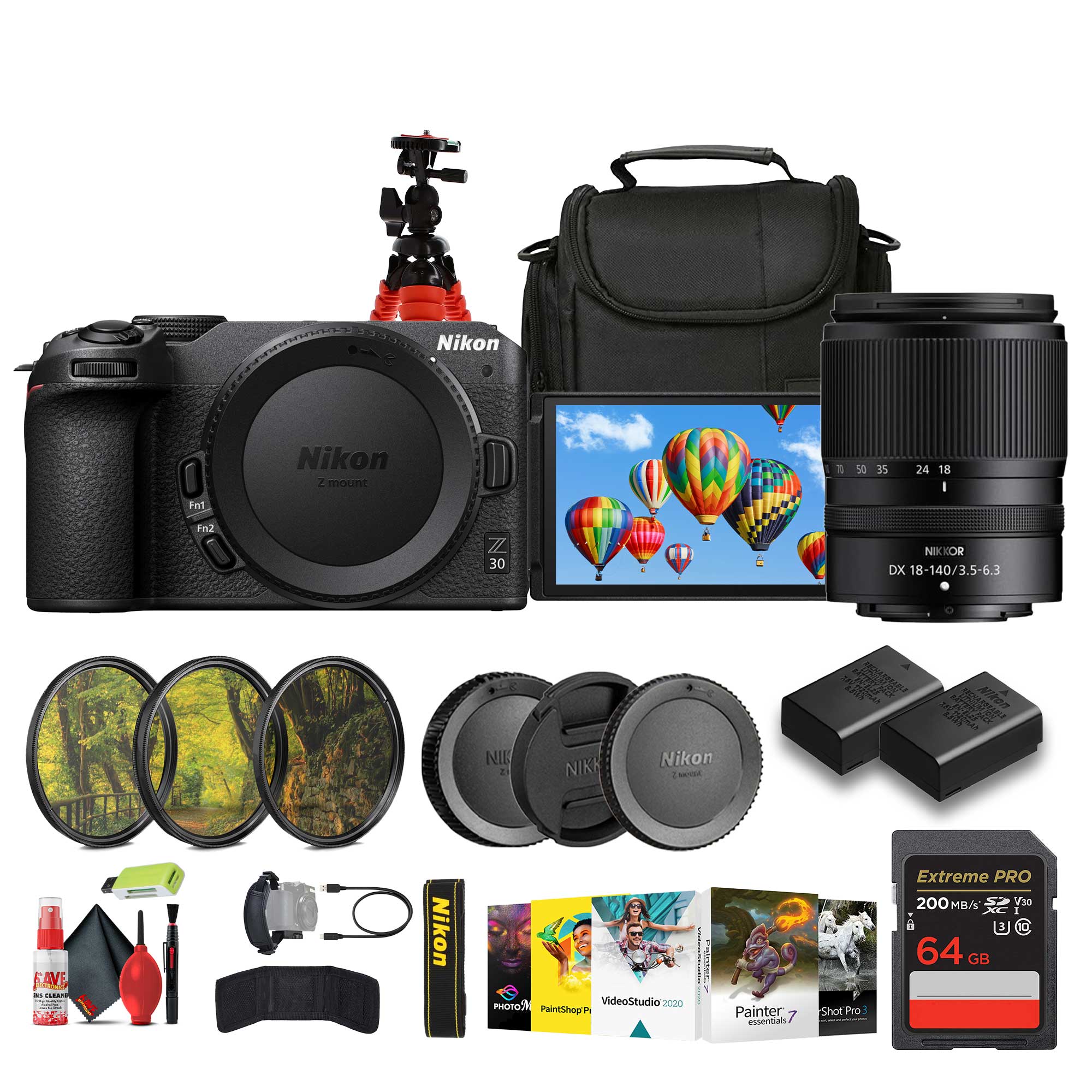 Nikon Z30 Mirrorless Camera 20.9MP with 18-140mm Lens Bundle 64GB