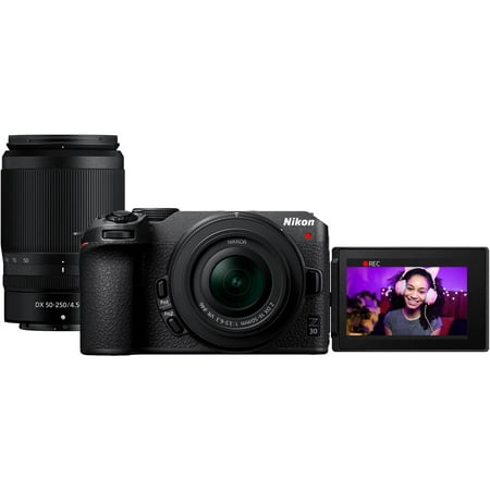 Nikon - Z 30 4K Mirrorless Camera 2-Lens Kit with NIKKOR Z DX 16-50mm f/3.5-6.3 VR and NIKKOR Z DX 50-250mm f/4.5-6.3 VR Lenses - Black
