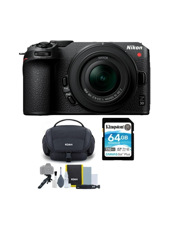Nikon Z30 Mirrorless Camera with 16-50mm Lens with Gadget Bag and Memory Card