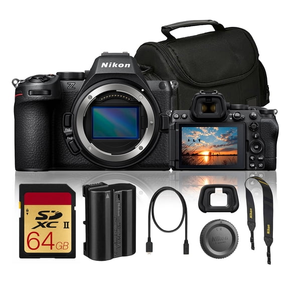Nikon Z5 II Mirrorless Camera | 24.5MP Full-Frame, EXPEED 7, 30fps, 4K 60p, Subject Detection AF, Pre-Release Capture | with 64GB Memory Card + Bag