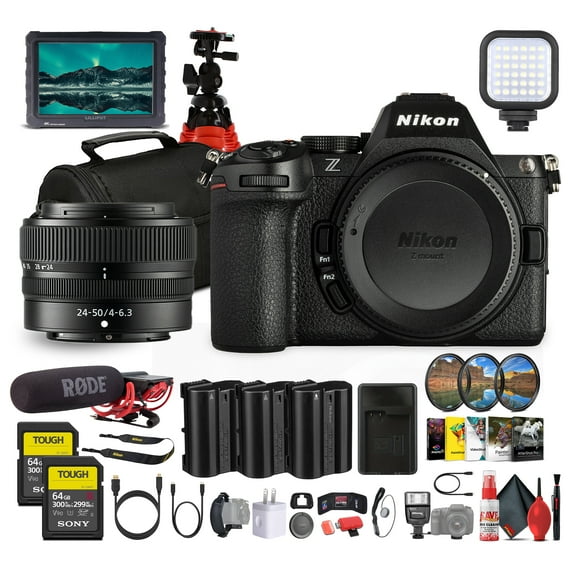Nikon Z5 II Mirrorless Camera with NIKKOR Z 24-50mm f/4-6.3 Lens | Full-Frame, 4K UHD Video, Stabilization (2018) + Monitor + Mic + 2 x 64GB Memory Card + 2 x EN-EL15C Battery + Photo Software +More