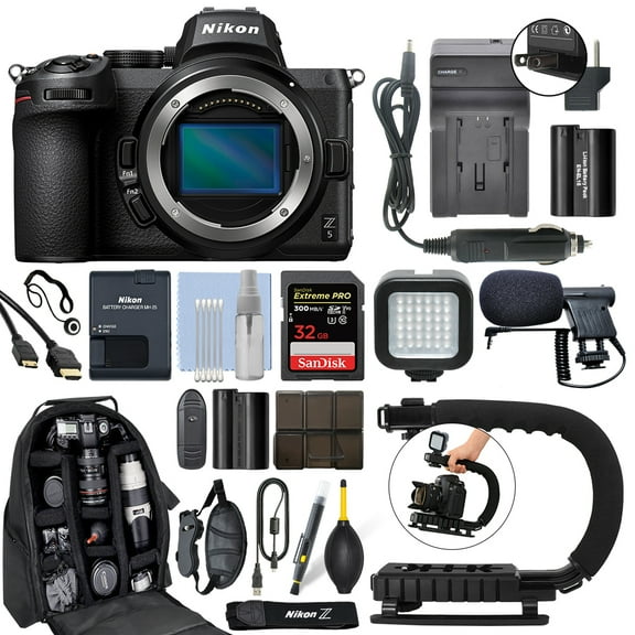 Nikon Z5 Mirrorless 24.3 MP FX Digital Camera Body + 32GB Pro Video Kit