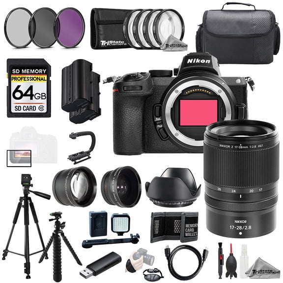 Nikon Z5 + NIKKOR Z 17-28mm f/2.8 Lens+64GB+Ext Bat+9 PC Filter-MEGA Kit (International Version)