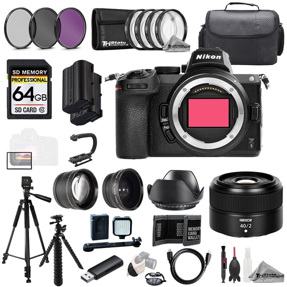 Nikon Z5 + NIKKOR Z 40mm f/2 Lens+64GB+Ext Bat+9 PC Filter-MEGA Kit (International Version)