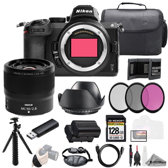 Nikon Z5 + NIKKOR Z MC 50mm f/2.8 Macro Lens 128GB + Ext Bat+ 3 PC Filter- Kit (International Version)