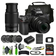 Nikon Z50 Mirrorless Camera 20.9MP with 16-50mm and 50-250mm Lenses 4K Video Bundle 64GB Card Bag Tripod International Model