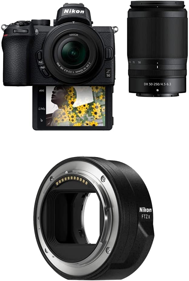 Nikon Z50 Compact Mirrorless Digital Camera, 2 Zoom Lens Kit