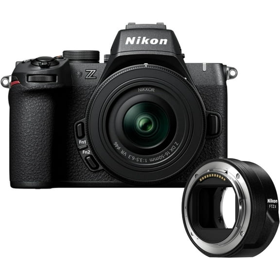Nikon Z50 II 20.9 MP DX-Format Lightweight and Compact Mirrorless Camera with 16-50mm Lens Bundle with Nikon FTZ II Mount Adapter (2 Items)